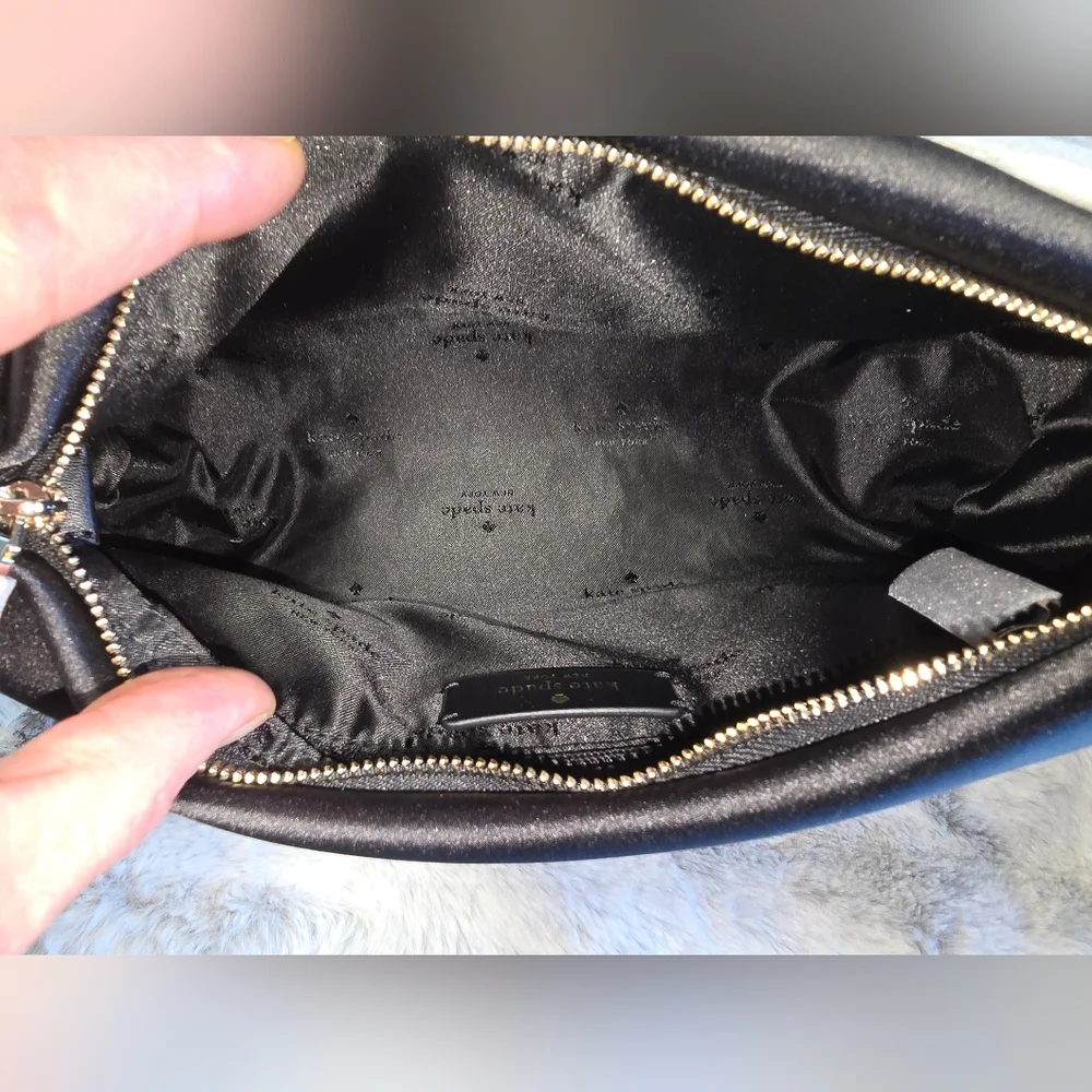 NWT Kate Spade Anya‎ Satin Shoulder Bag Crystal Chain Strap